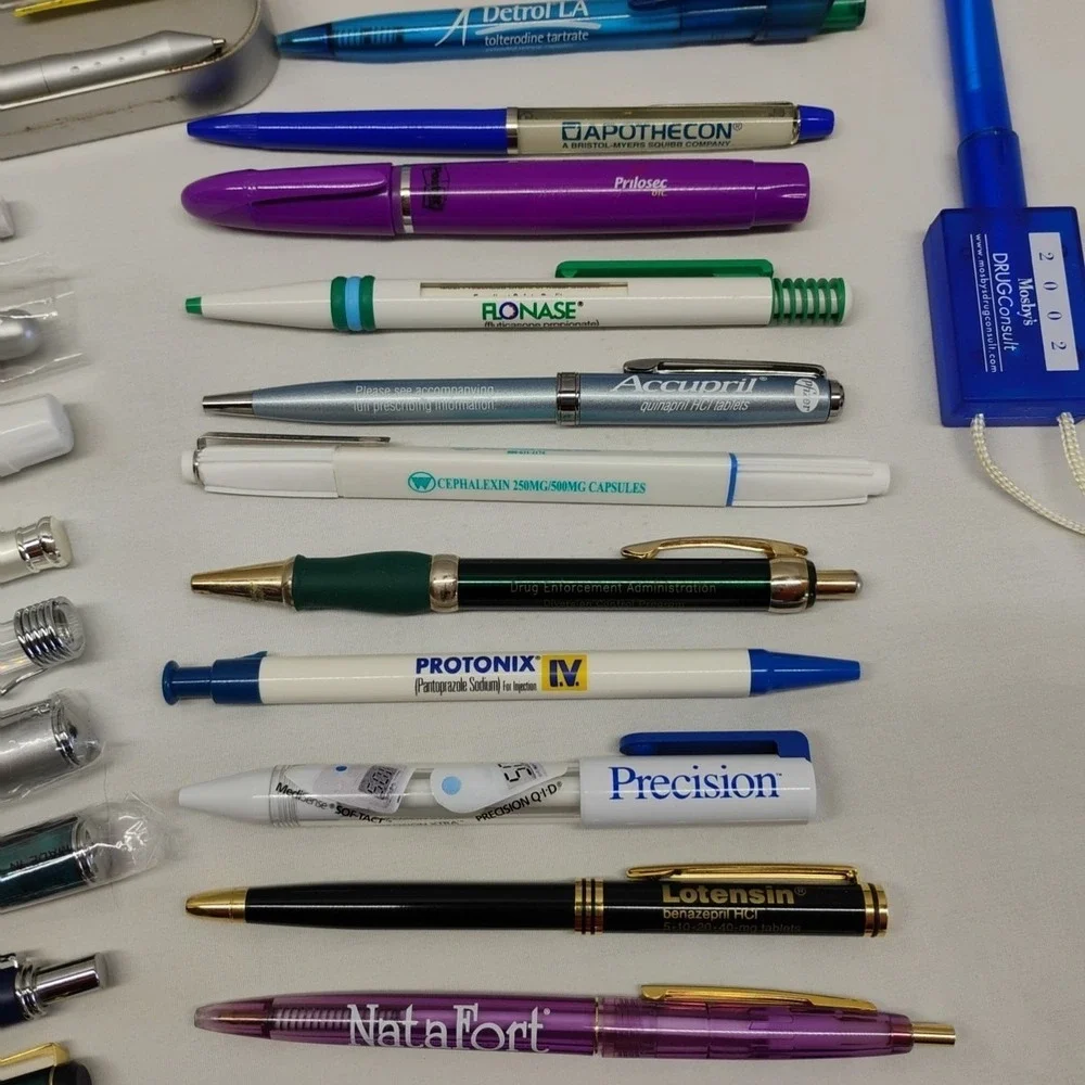 Pharmaceutical Drug Rep Collectible Pens Banned 39pc Lot New Used‎